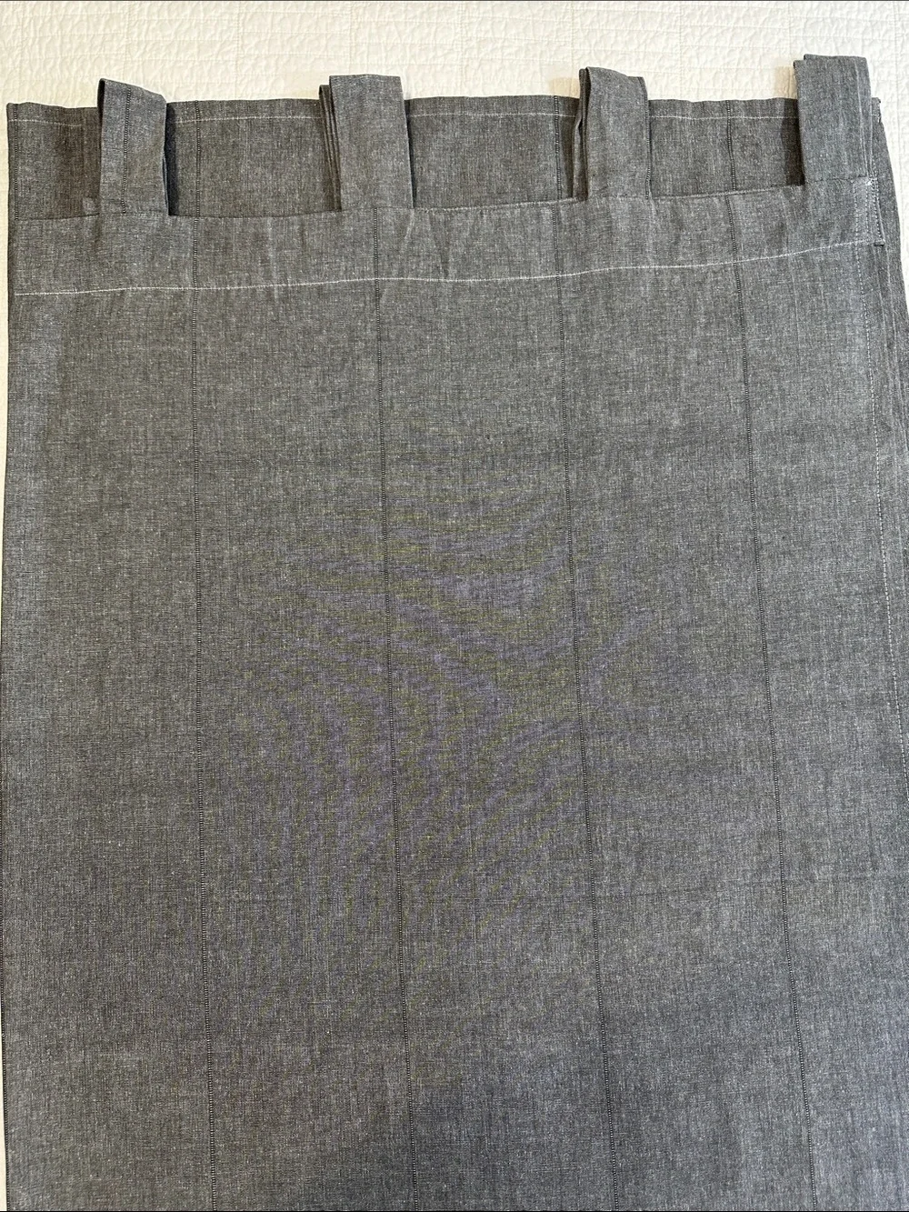 100% Gray Tab-Top Window Curtain 55x98 Panels set of 2 Cotton Ikea Lenda